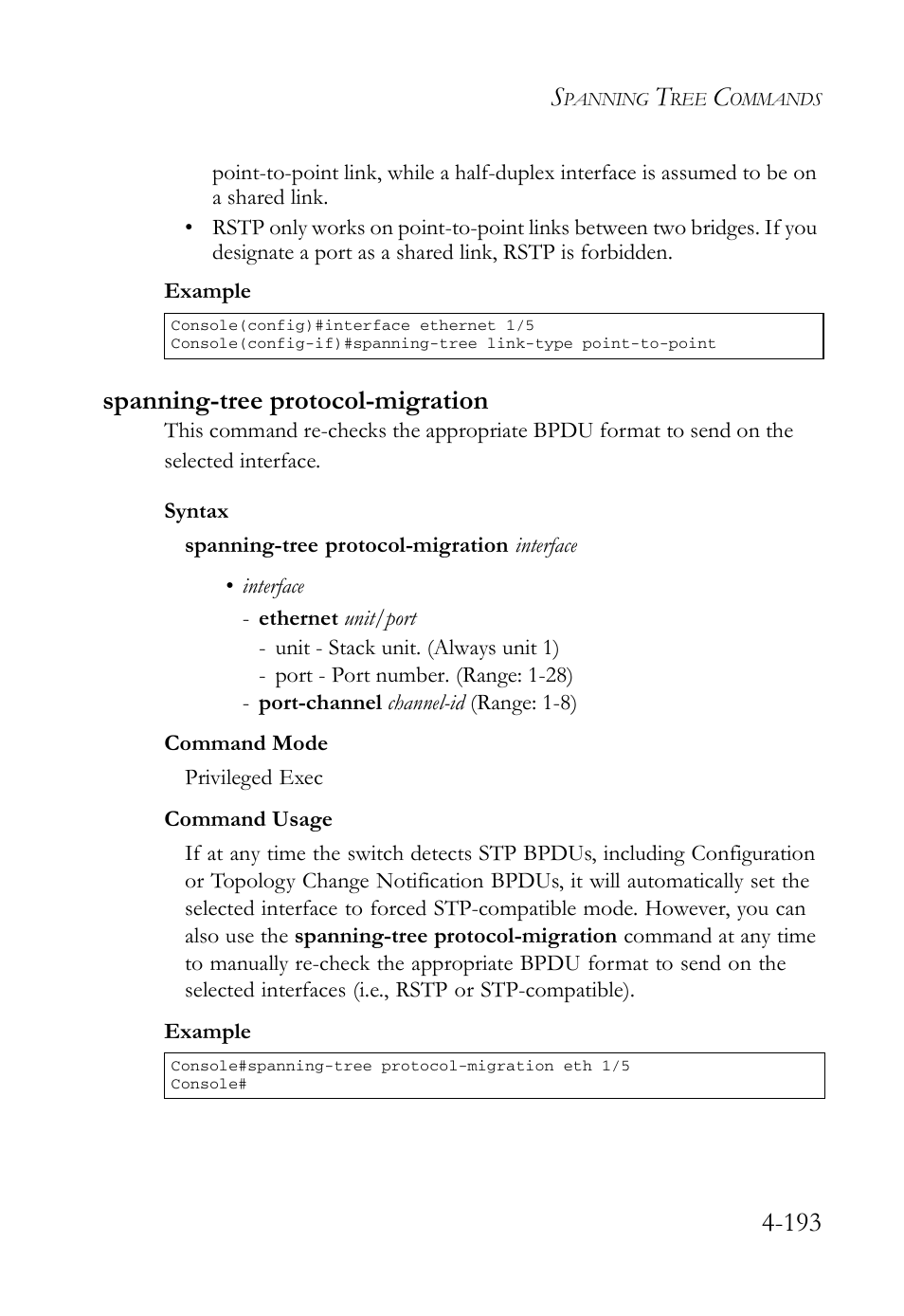 Spanning-tree protocol-migration, Spanning-tree protocol-migration -193 | SMC Networks SMC Tiger 10/100 SMC6128L2 User Manual | Page 493 / 606
