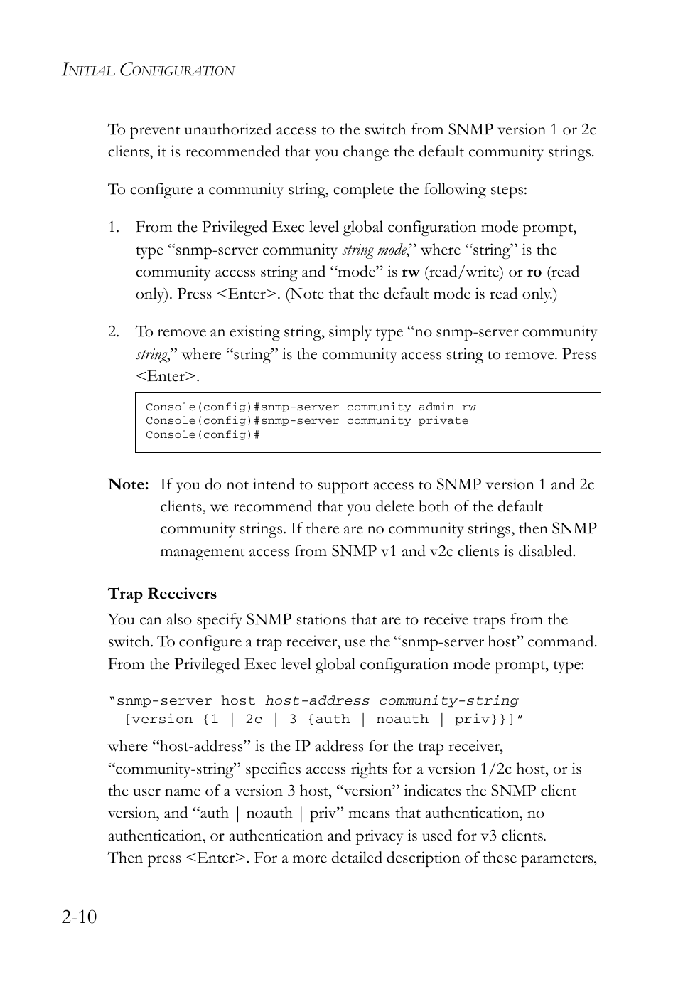 Trap receivers, Trap receivers -10 | SMC Networks SMC Tiger 10/100 SMC6128L2 User Manual | Page 50 / 606