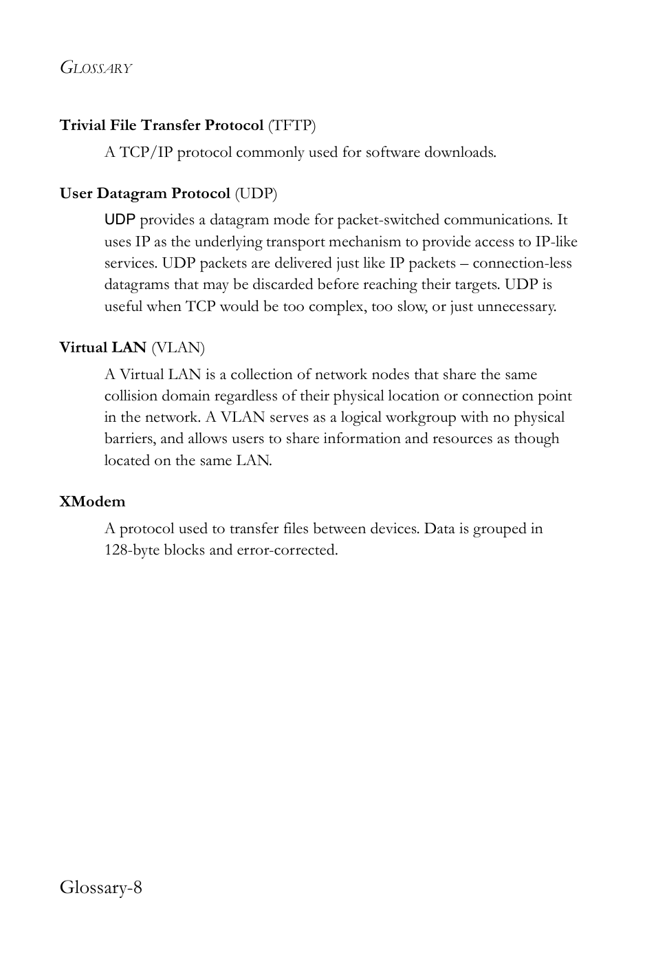 Glossary-8 | SMC Networks SMC Tiger 10/100 SMC6128L2 User Manual | Page 600 / 606