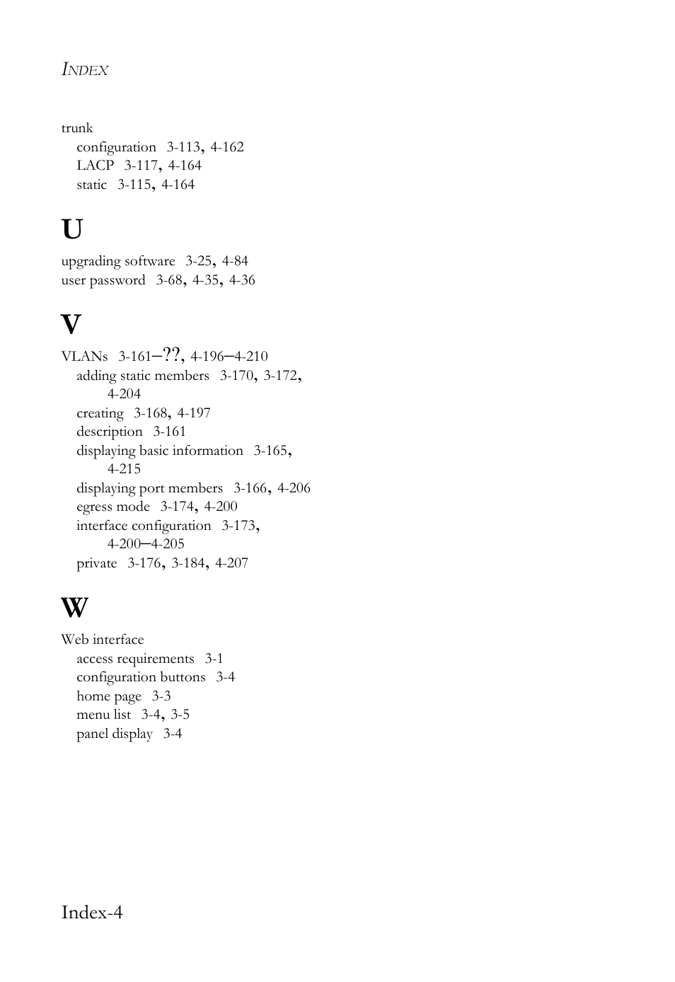 Index-4 | SMC Networks SMC Tiger 10/100 SMC6128L2 User Manual | Page 604 / 606