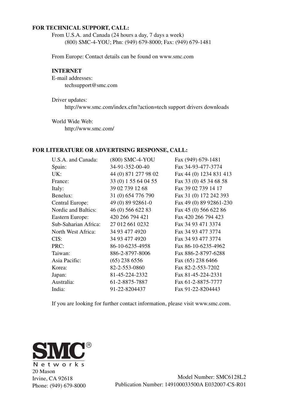 SMC Networks SMC Tiger 10/100 SMC6128L2 User Manual | Page 606 / 606