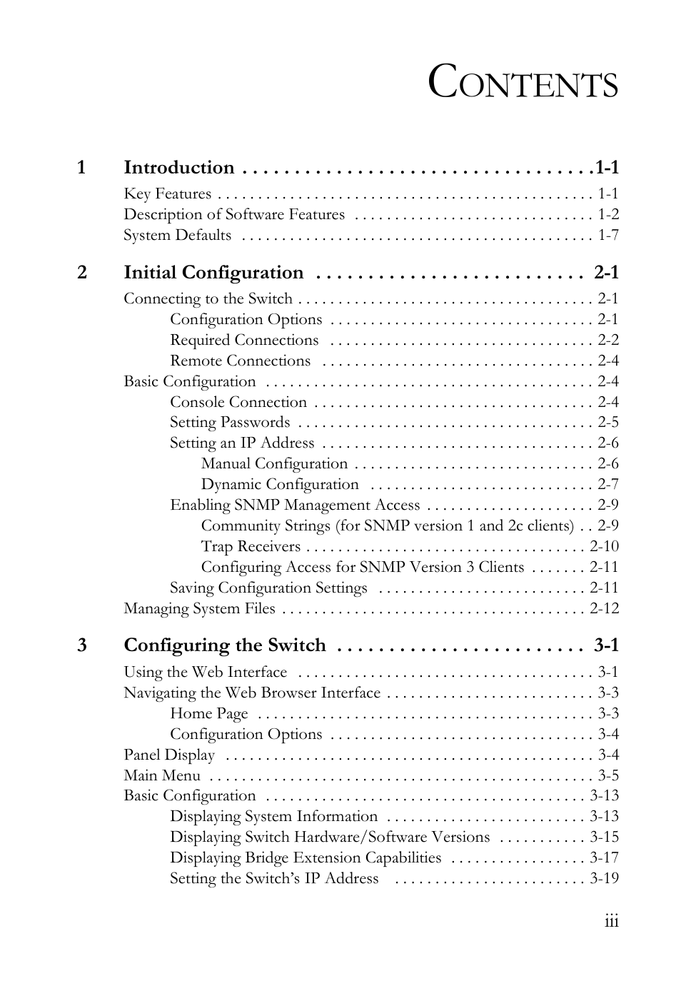 Ontents | SMC Networks SMC Tiger 10/100 SMC6128L2 User Manual | Page 7 / 606