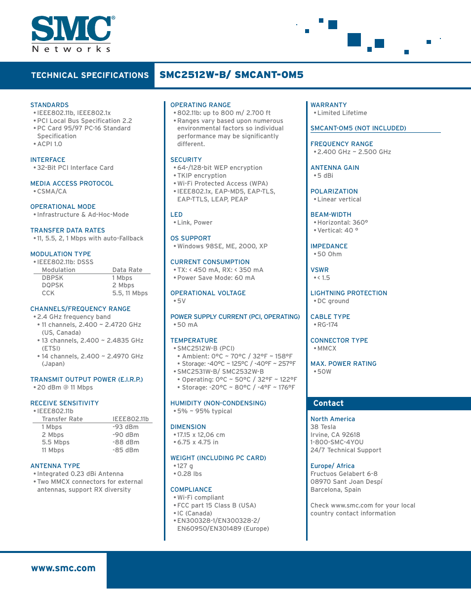SMC Networks ELITECONNECT SMC2512W-B User Manual | Page 2 / 2