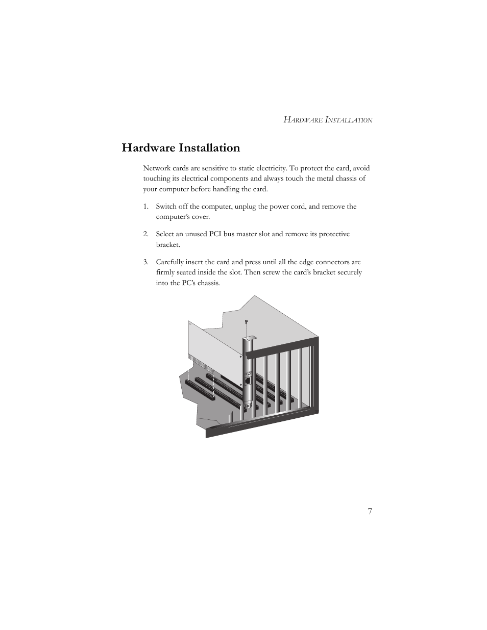 Hardware installation | SMC Networks 10/100 Mbps User Manual | Page 17 / 54