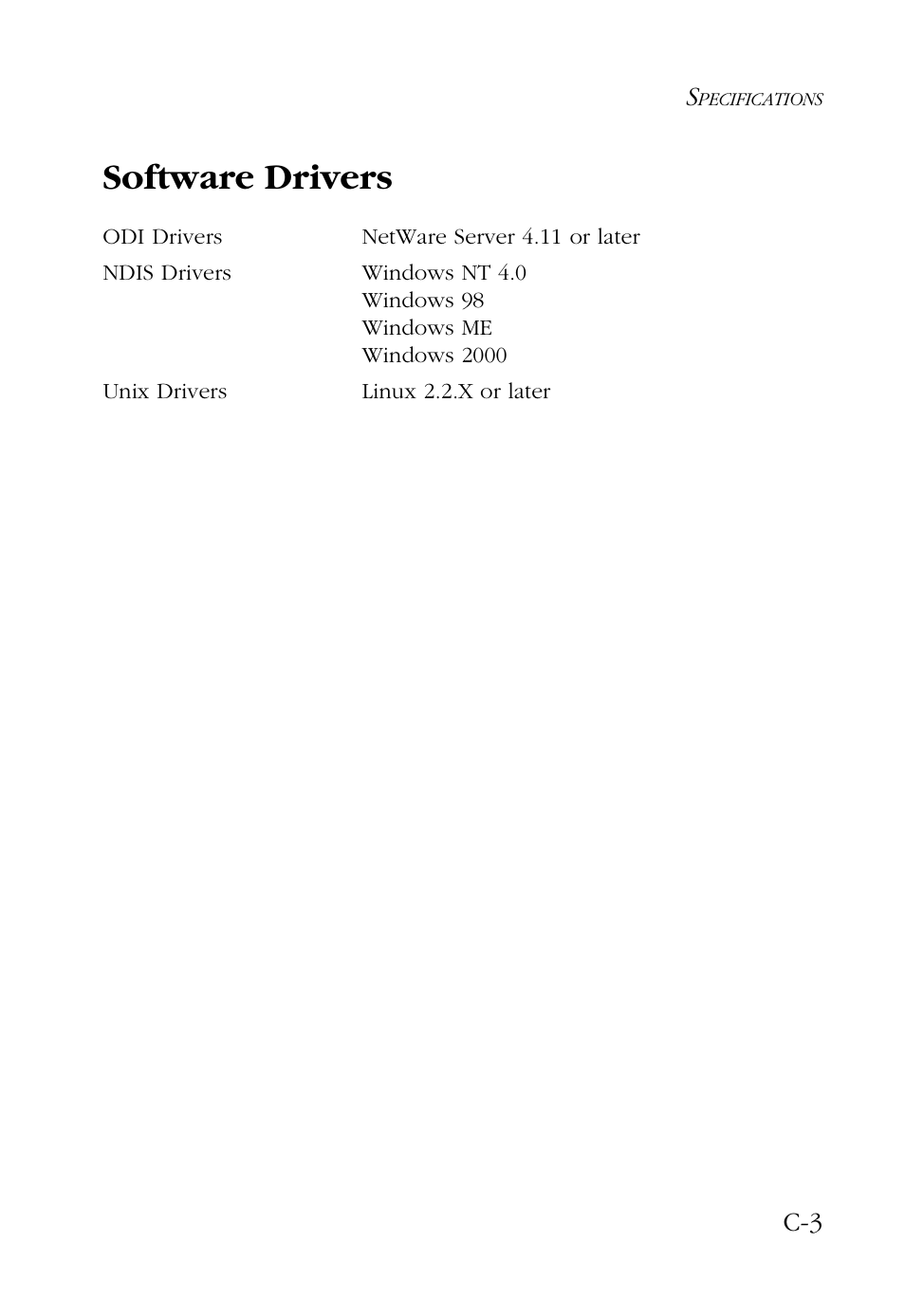 Software drivers | SMC Networks SMC9462TX User Manual | Page 51 / 62