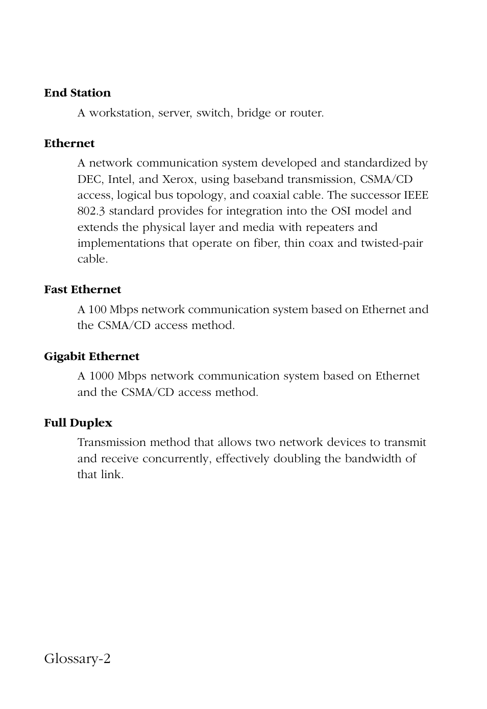 Glossary-2 | SMC Networks SMC9462TX User Manual | Page 54 / 62