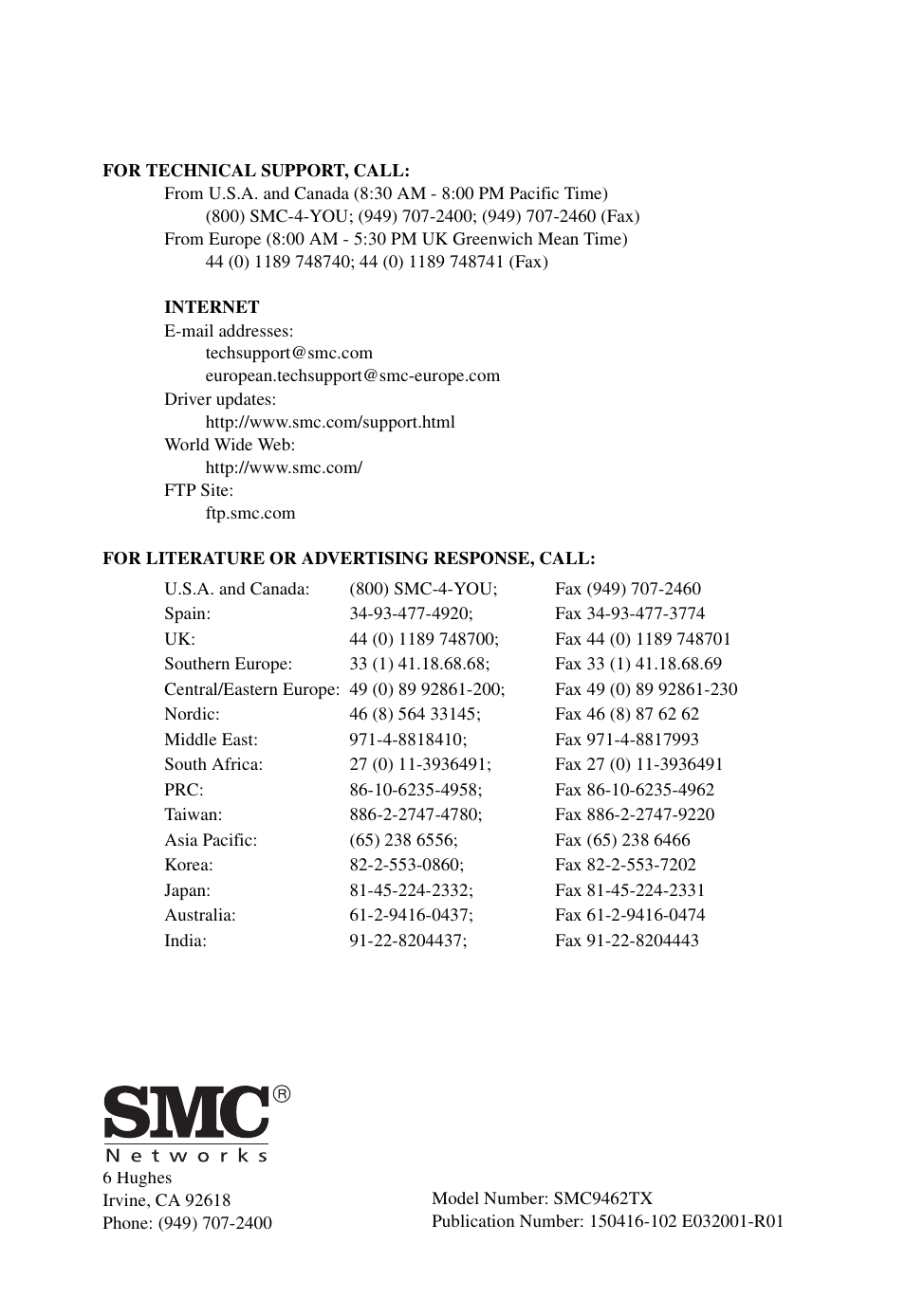 SMC Networks SMC9462TX User Manual | Page 60 / 62