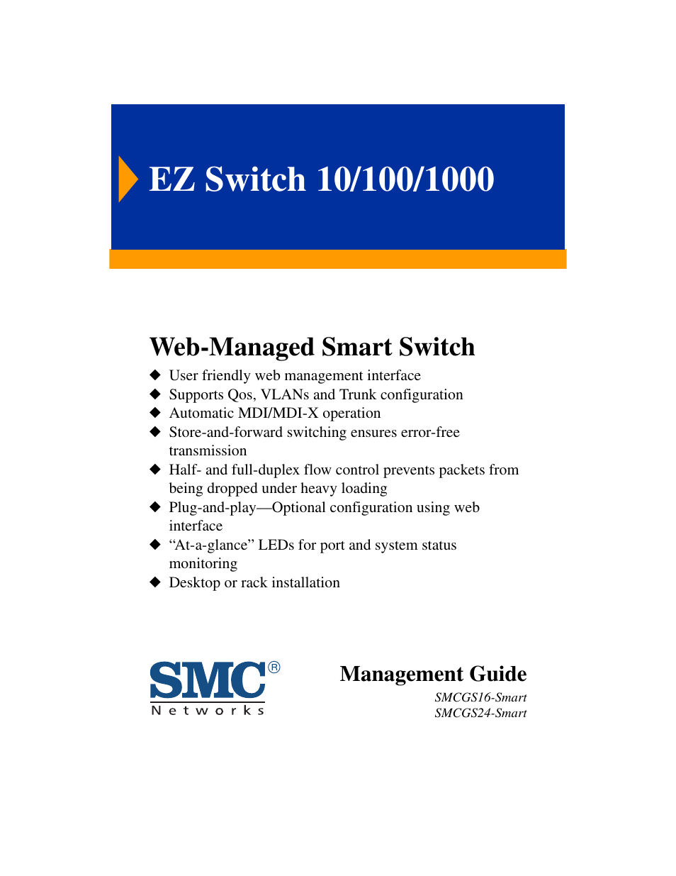 SMC Networks SMCGS24-Smart User Manual | 56 pages