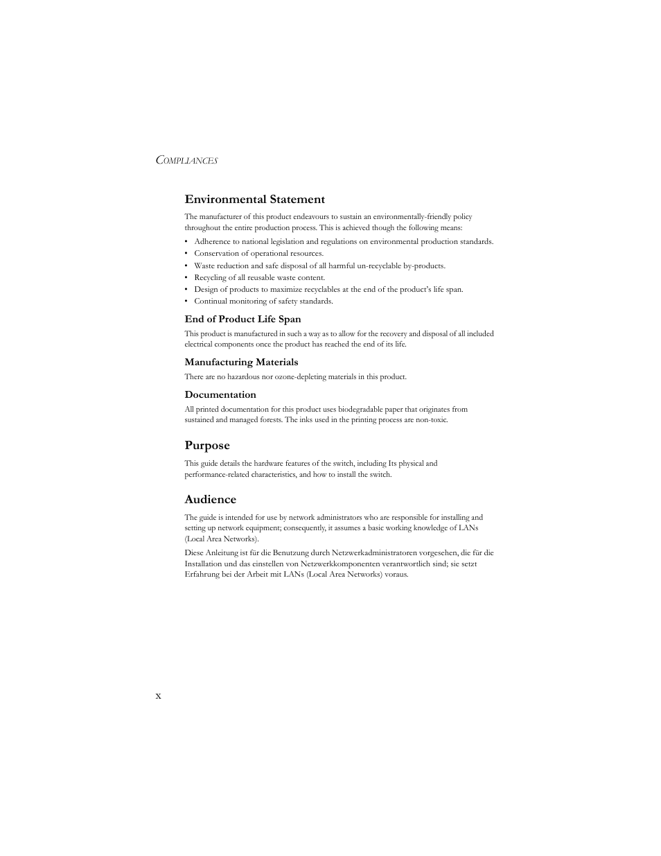 Xenvironmental statement, Purpose, Audience | SMC Networks SMCGS24-Smart User Manual | Page 14 / 56