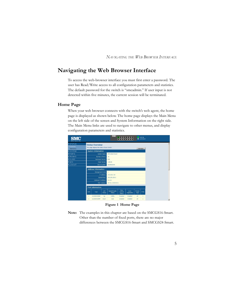 Navigating the web browser interface | SMC Networks SMCGS24-Smart User Manual | Page 21 / 56