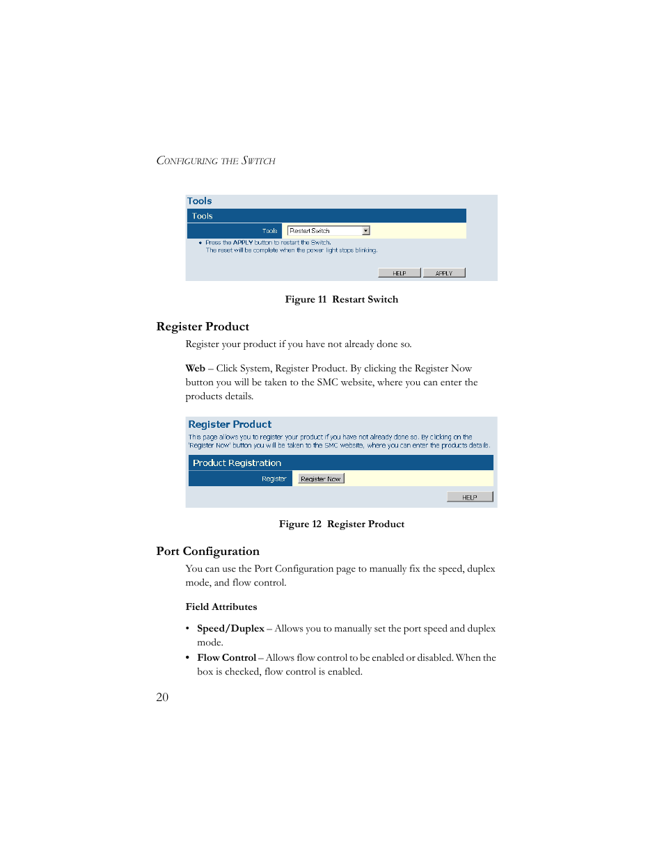 Register product, Port configuration, Register product port configuration | SMC Networks SMCGS24-Smart User Manual | Page 36 / 56