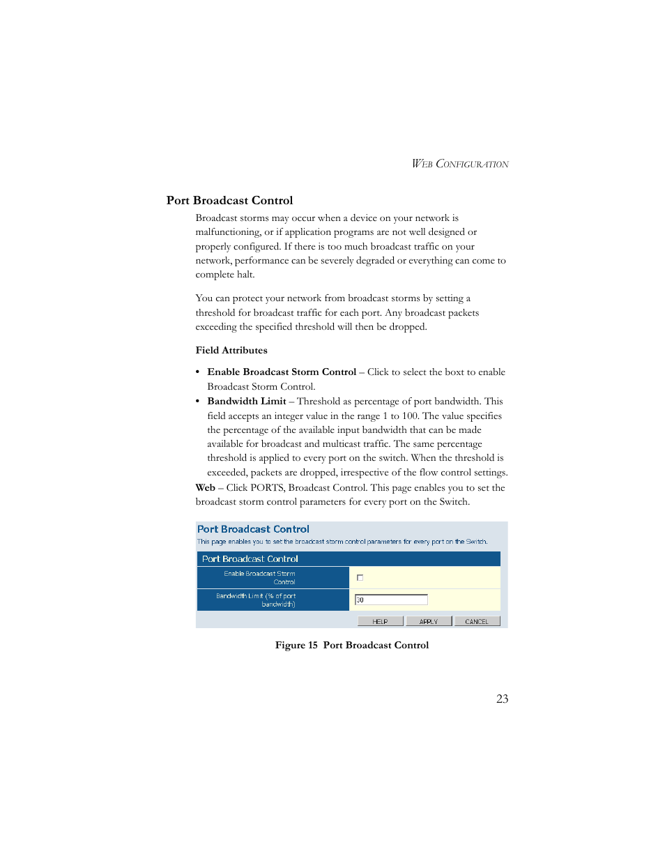 Port broadcast control | SMC Networks SMCGS24-Smart User Manual | Page 39 / 56