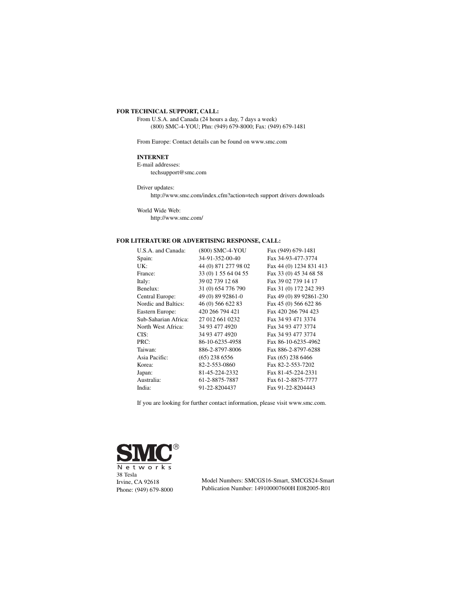 SMC Networks SMCGS24-Smart User Manual | Page 56 / 56