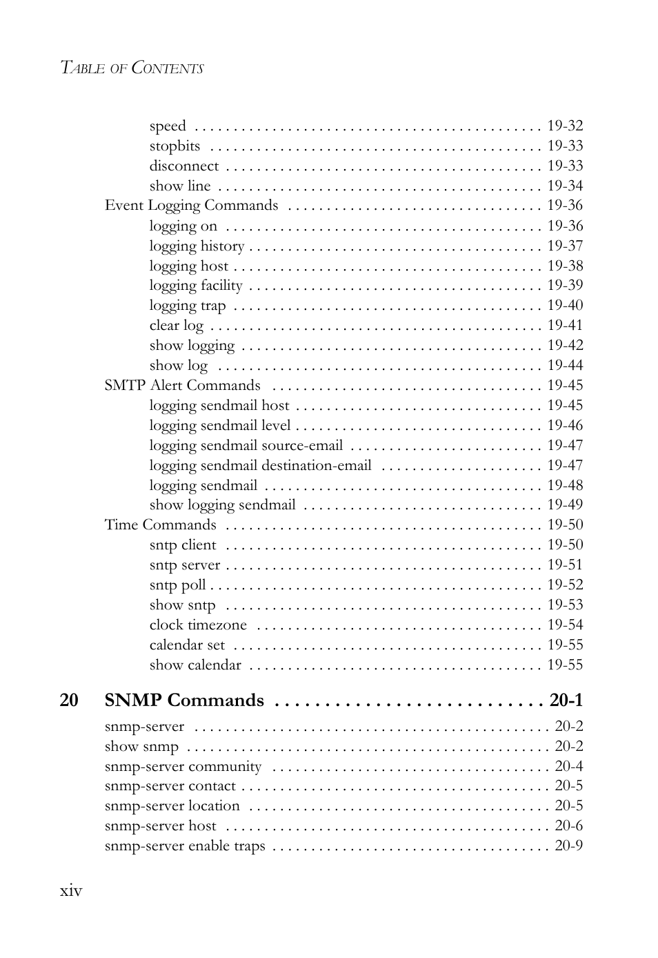 20 snmp commands -1 | SMC Networks SMC TigerAccess SMC7824M/FSW User Manual | Page 14 / 748