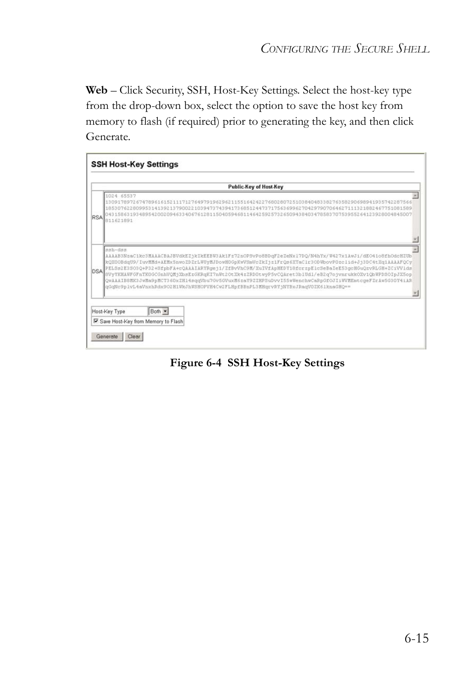 Figure 6-4, Ssh host-key settings -15 | SMC Networks SMC TigerAccess SMC7824M/FSW User Manual | Page 153 / 748