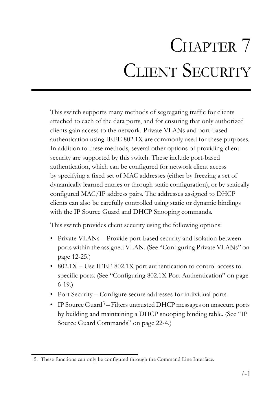 Chapter 7 client security, Client security -1, Client security | Hapter, Lient, Ecurity | SMC Networks SMC TigerAccess SMC7824M/FSW User Manual | Page 169 / 748