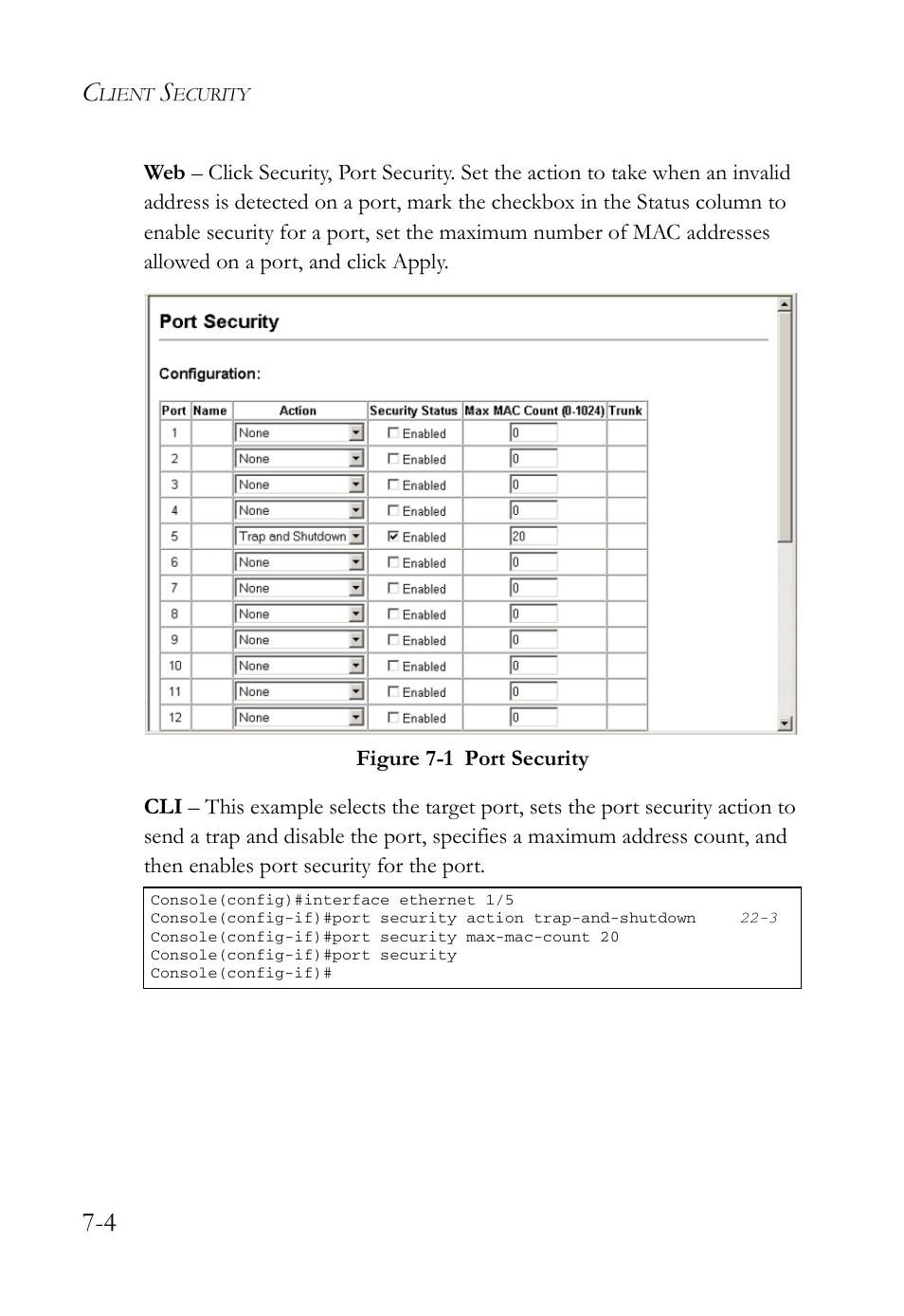 Figure 7-1, Port security -4 | SMC Networks SMC TigerAccess SMC7824M/FSW User Manual | Page 172 / 748