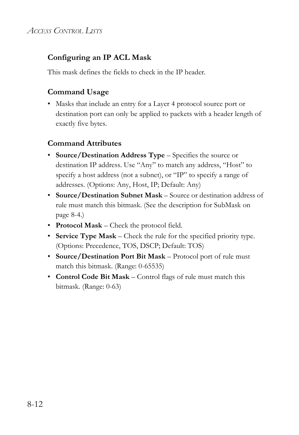 Configuring an ip acl mask, Configuring an ip acl mask -12 | SMC Networks SMC TigerAccess SMC7824M/FSW User Manual | Page 184 / 748