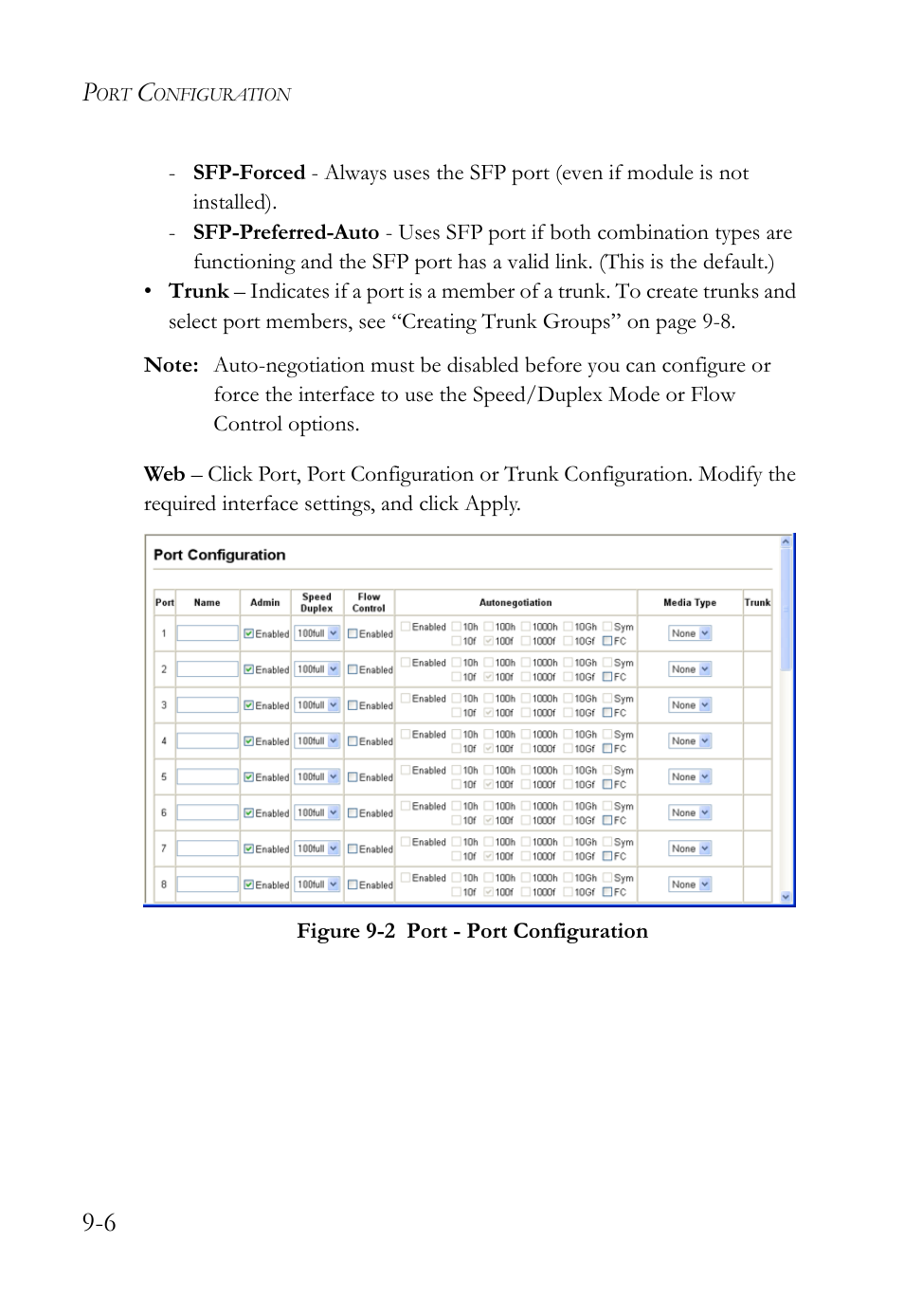 Figure 9-2, Port - port configuration -6 | SMC Networks SMC TigerAccess SMC7824M/FSW User Manual | Page 196 / 748