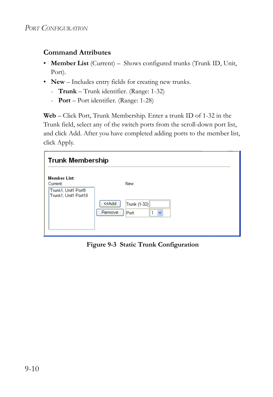 Figure 9-3, Static trunk configuration -10 | SMC Networks SMC TigerAccess SMC7824M/FSW User Manual | Page 200 / 748