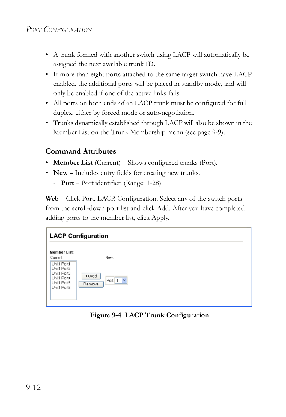 Figure 9-4, Lacp trunk configuration -12 | SMC Networks SMC TigerAccess SMC7824M/FSW User Manual | Page 202 / 748