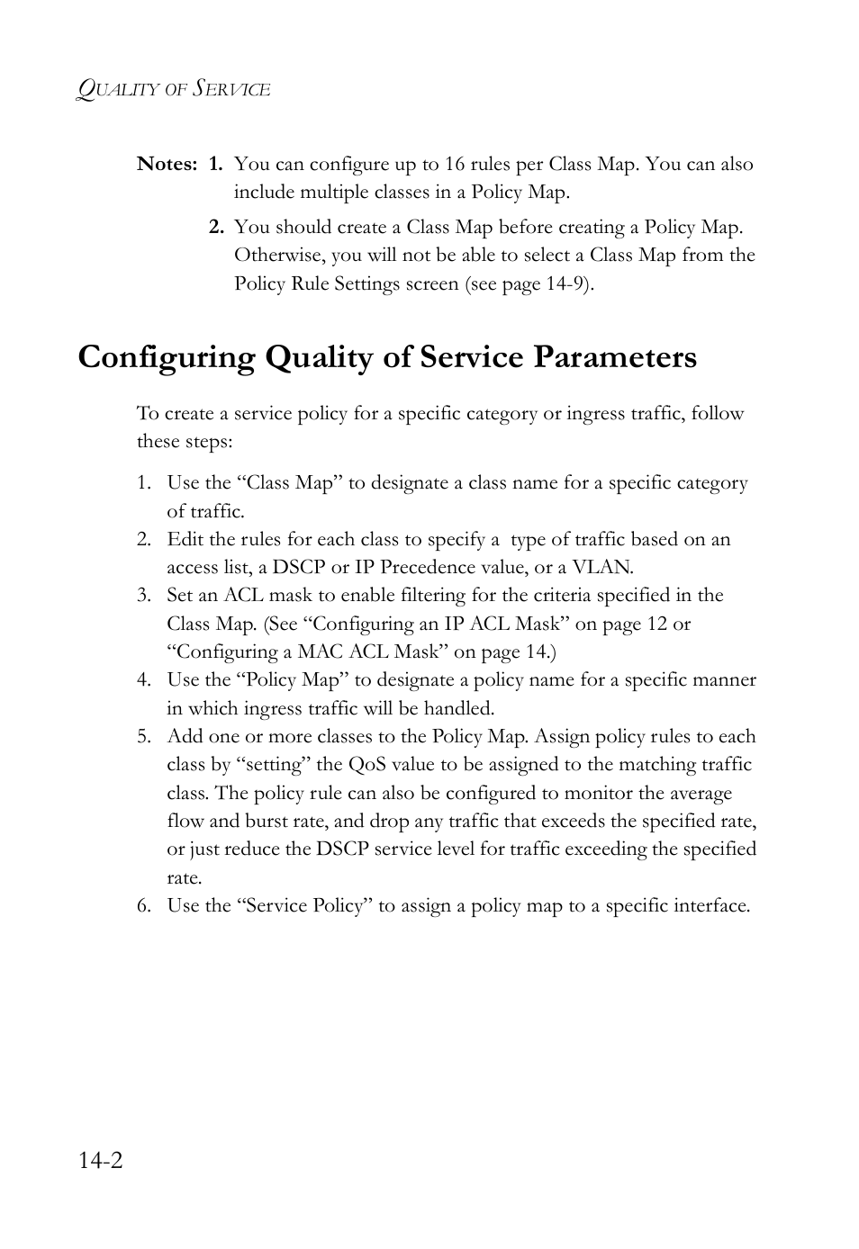 Configuring quality of service parameters, Configuring quality of service parameters -2 | SMC Networks SMC TigerAccess SMC7824M/FSW User Manual | Page 306 / 748