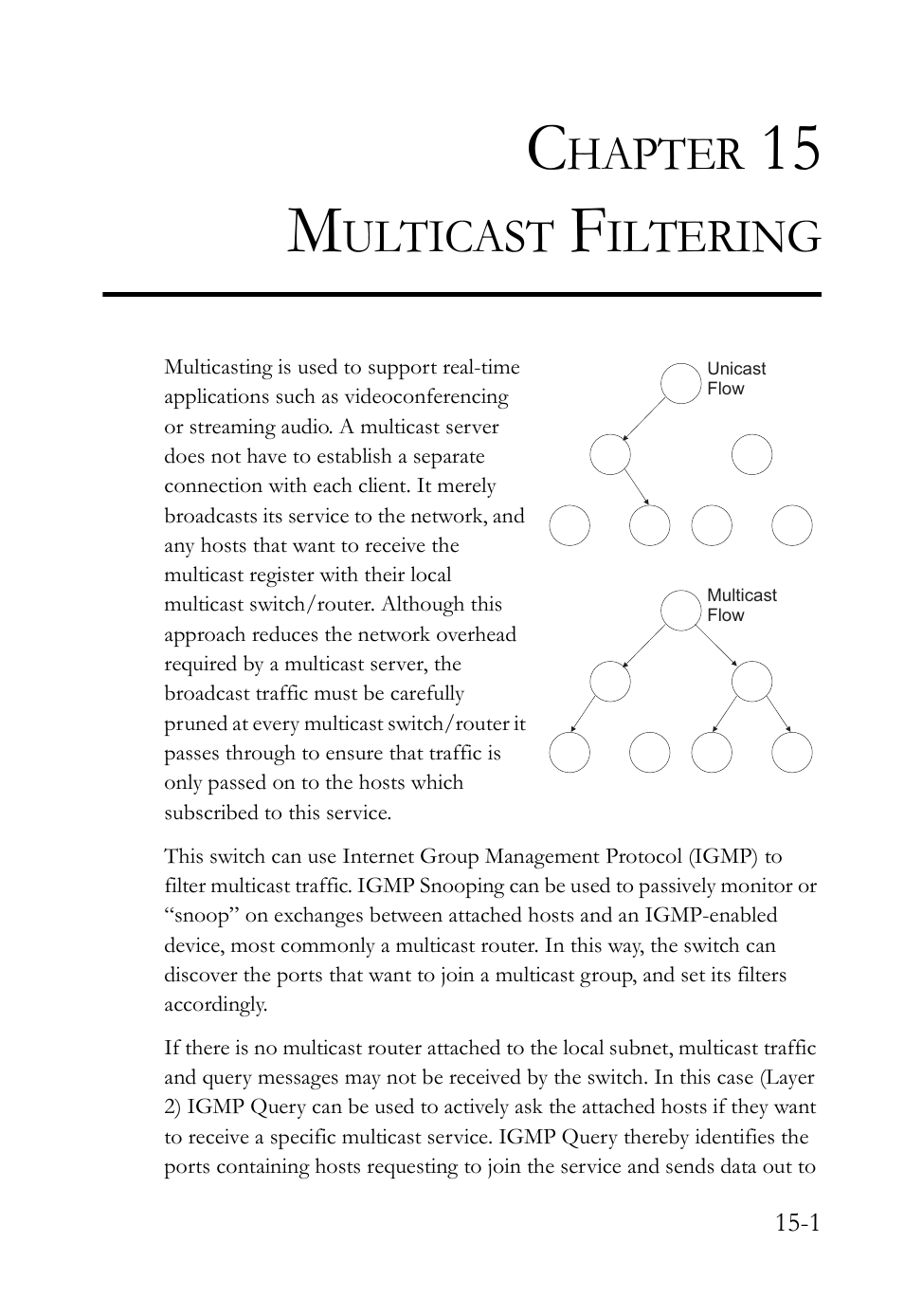 Chapter 15 multicast filtering, Multicast filtering -1, Multicast filtering | 15 m, Hapter, Ulticast, Iltering | SMC Networks SMC TigerAccess SMC7824M/FSW User Manual | Page 317 / 748