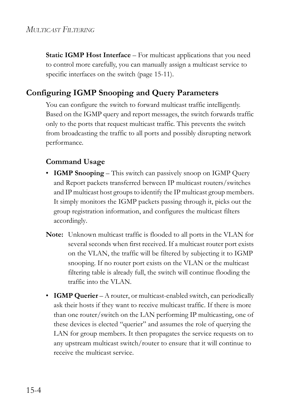 Configuring igmp snooping and query parameters, Configuring igmp snooping and query parameters -4 | SMC Networks SMC TigerAccess SMC7824M/FSW User Manual | Page 320 / 748