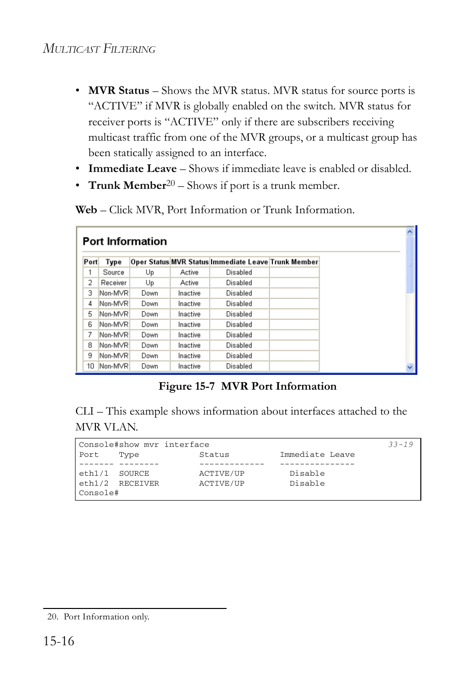 Figure 15-7 mvr port information -16 | SMC Networks SMC TigerAccess SMC7824M/FSW User Manual | Page 332 / 748