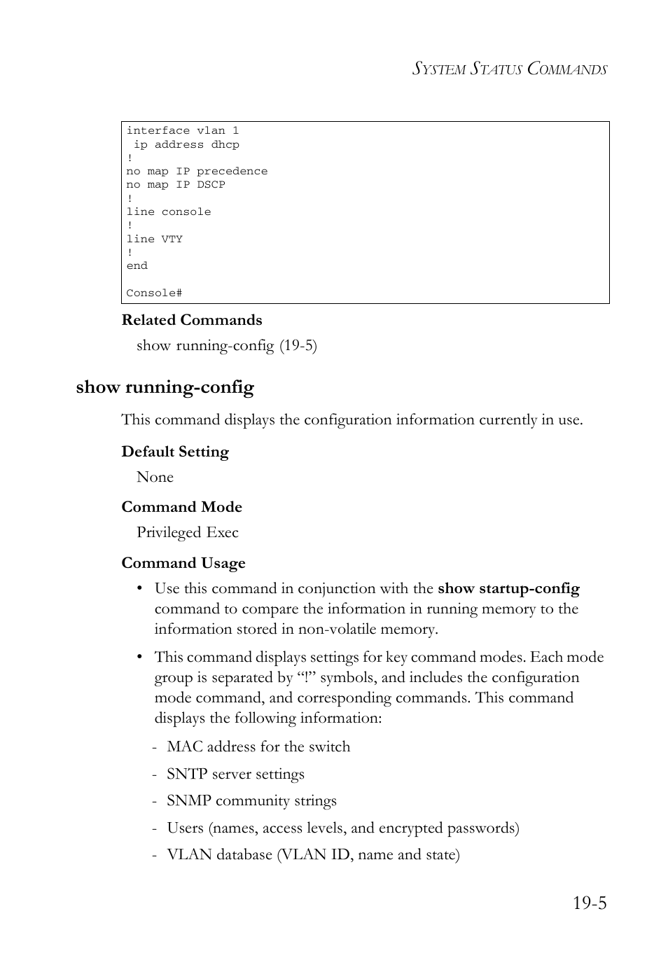 Show running-config, Show running-config -5 | SMC Networks SMC TigerAccess SMC7824M/FSW User Manual | Page 375 / 748