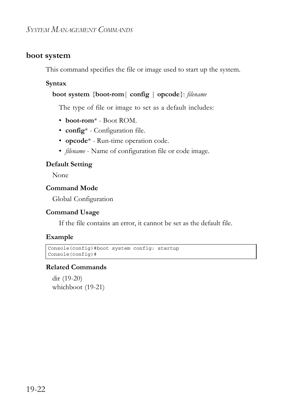 Boot system, Boot system -22, 22 boot system | SMC Networks SMC TigerAccess SMC7824M/FSW User Manual | Page 392 / 748