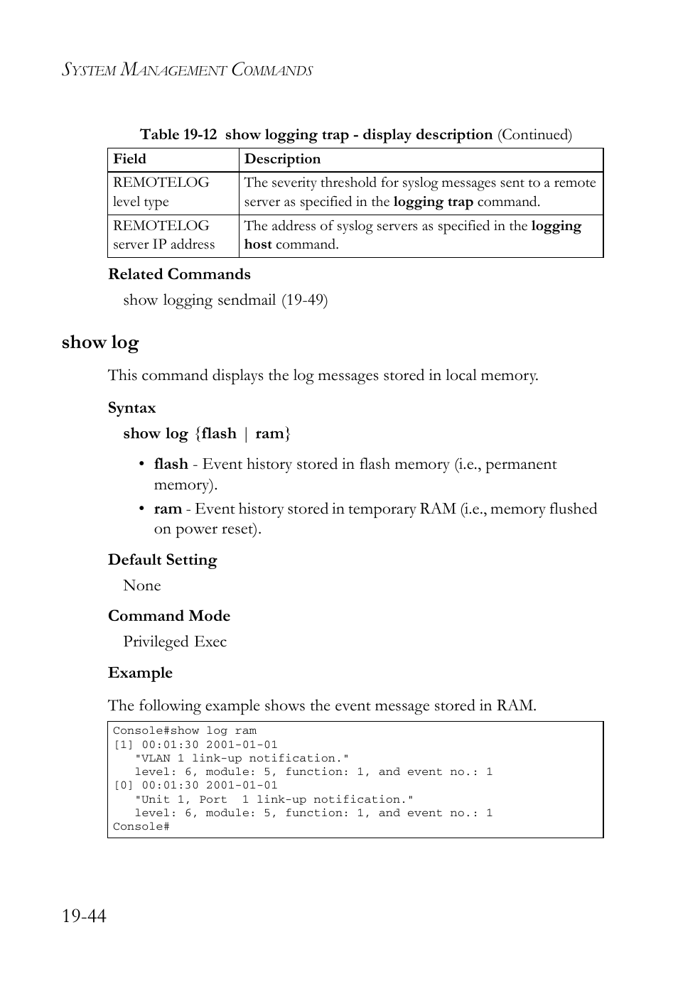 Show log, Show log -44 | SMC Networks SMC TigerAccess SMC7824M/FSW User Manual | Page 414 / 748