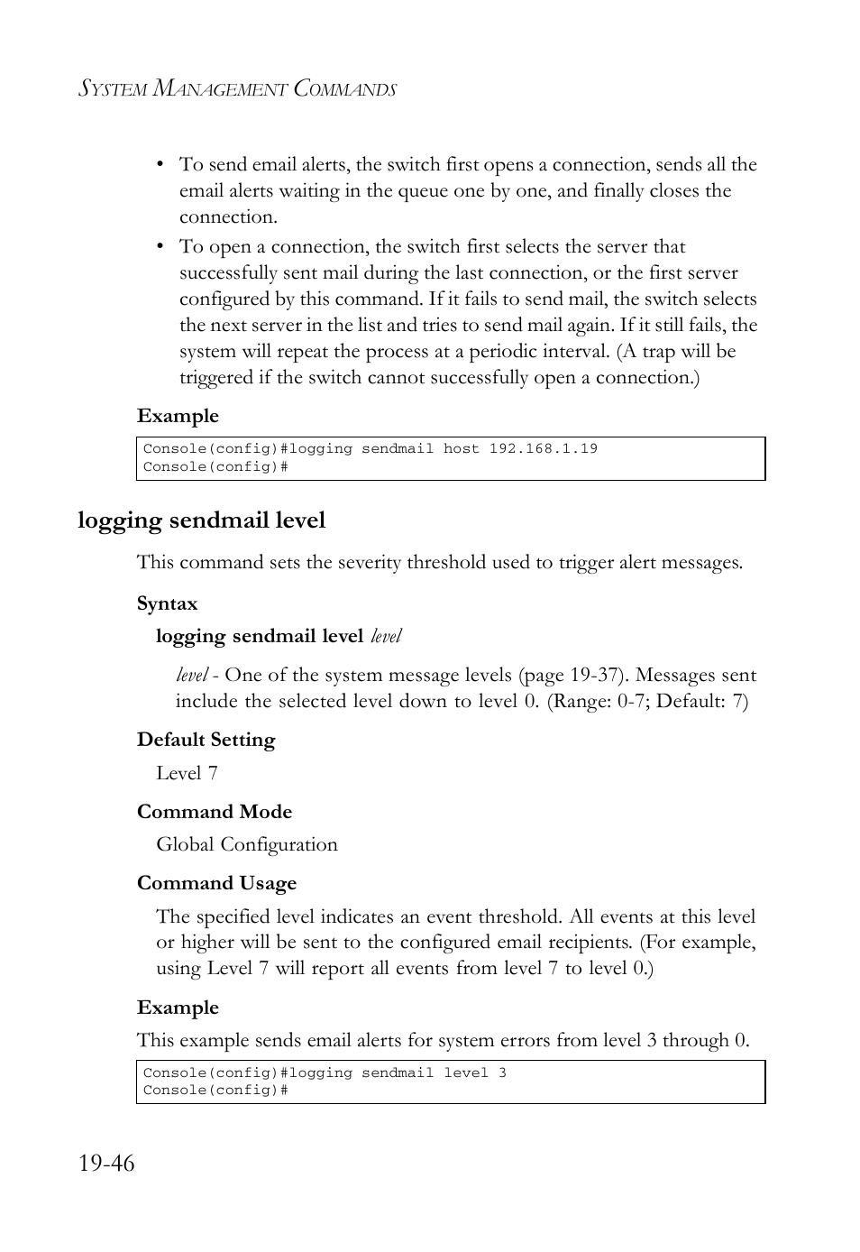 Logging sendmail level, Logging sendmail level -46 | SMC Networks SMC TigerAccess SMC7824M/FSW User Manual | Page 416 / 748