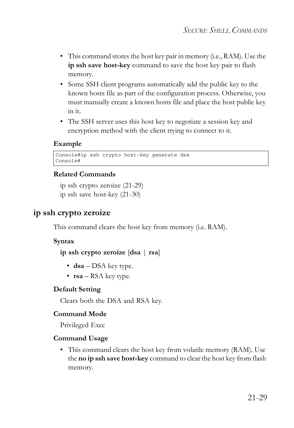 Ip ssh crypto zeroize, Ip ssh crypto zeroize -29 | SMC Networks SMC TigerAccess SMC7824M/FSW User Manual | Page 475 / 748