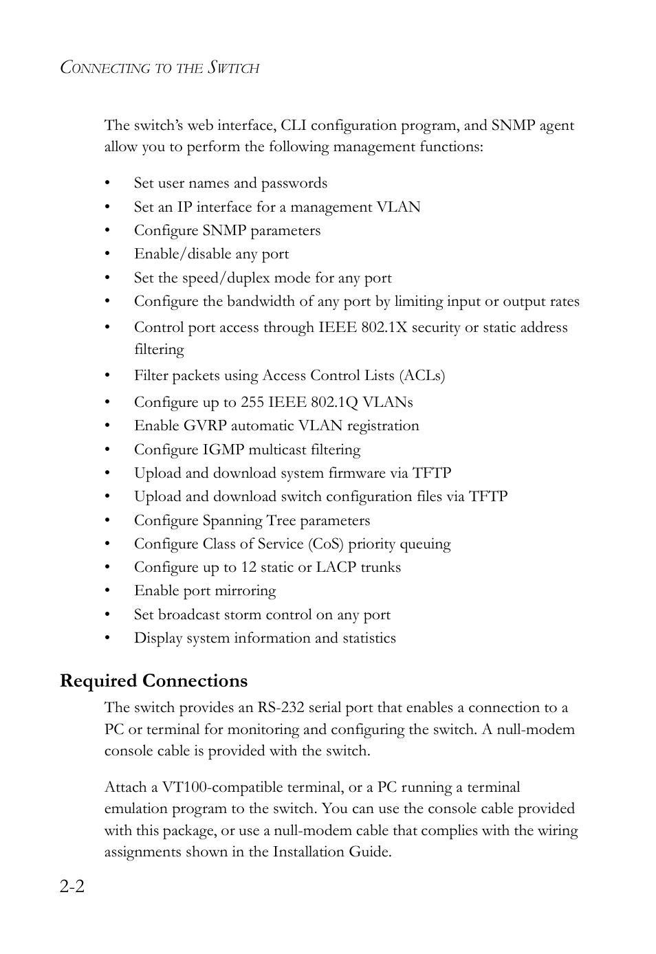 Required connections, Required connections -2 | SMC Networks SMC TigerAccess SMC7824M/FSW User Manual | Page 48 / 748