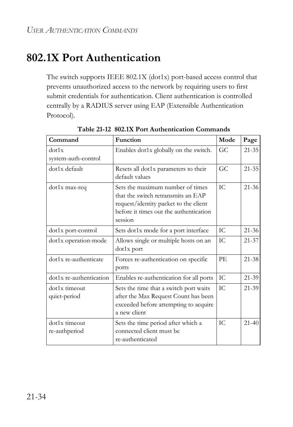 1x port authentication, 1x port authentication -34 | SMC Networks SMC TigerAccess SMC7824M/FSW User Manual | Page 480 / 748