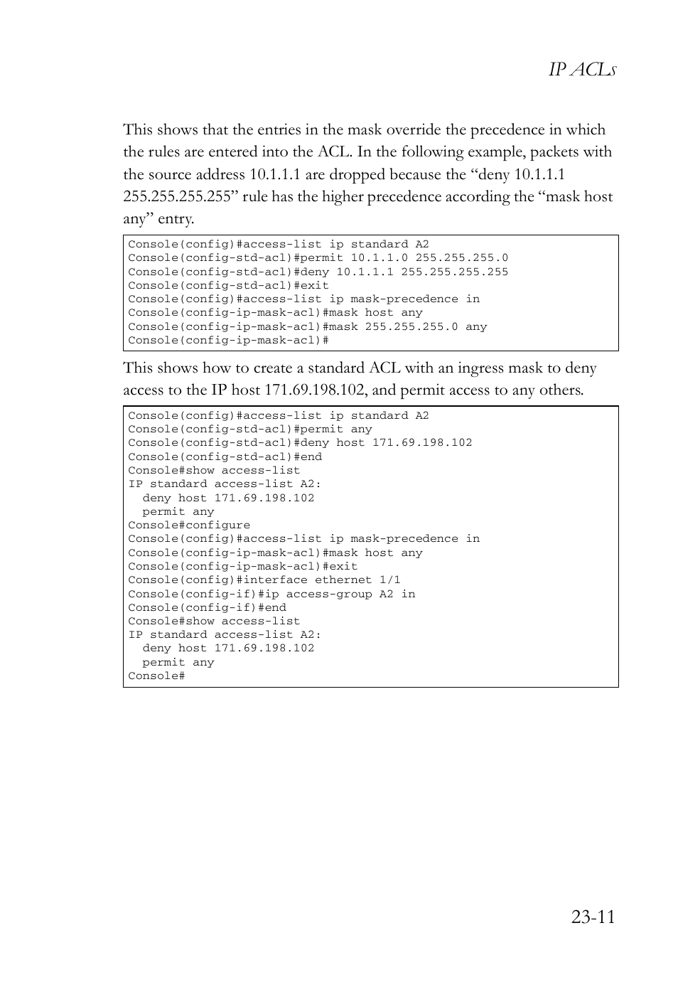 Ip acl | SMC Networks SMC TigerAccess SMC7824M/FSW User Manual | Page 525 / 748