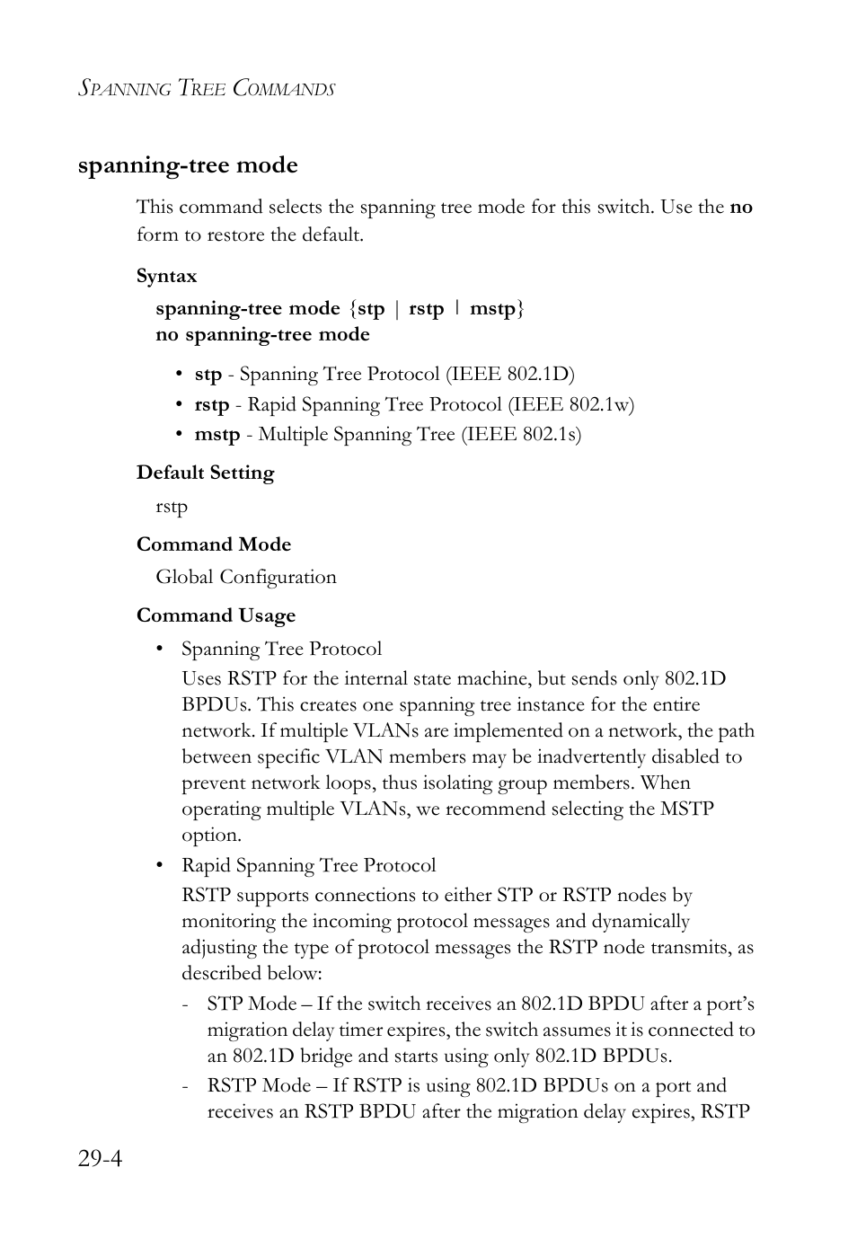 Spanning-tree mode, Spanning-tree mode -4, 4 spanning-tree mode | SMC Networks SMC TigerAccess SMC7824M/FSW User Manual | Page 592 / 748