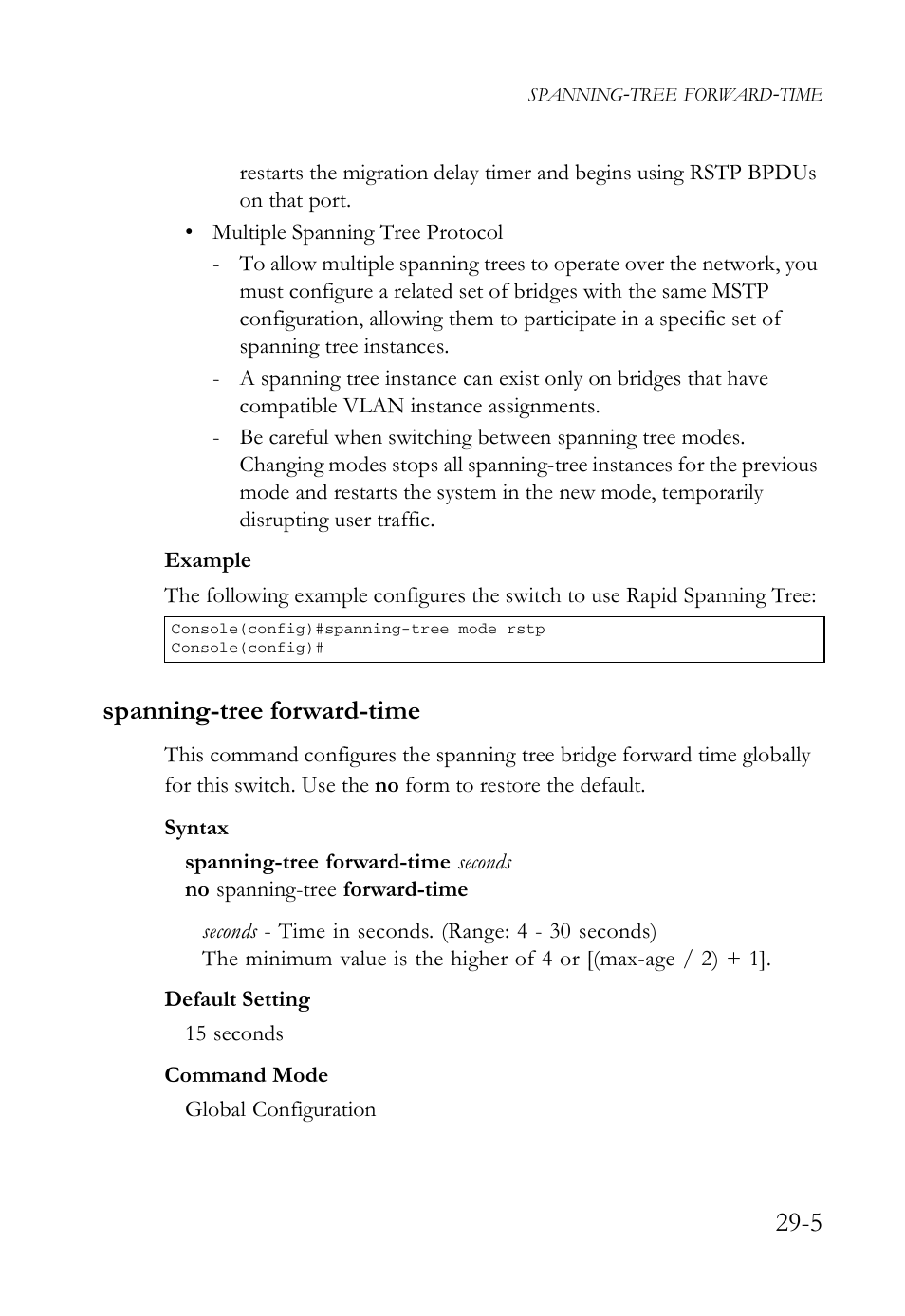 Spanning-tree forward-time, Spanning-tree forward-time -5 | SMC Networks SMC TigerAccess SMC7824M/FSW User Manual | Page 593 / 748