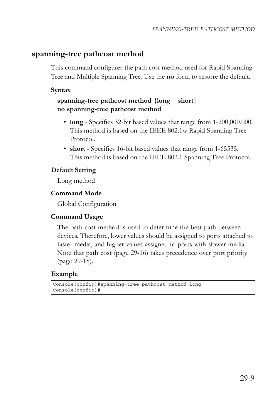 Spanning-tree pathcost method, Spanning-tree pathcost method -9, 9 spanning-tree pathcost method | SMC Networks SMC TigerAccess SMC7824M/FSW User Manual | Page 597 / 748