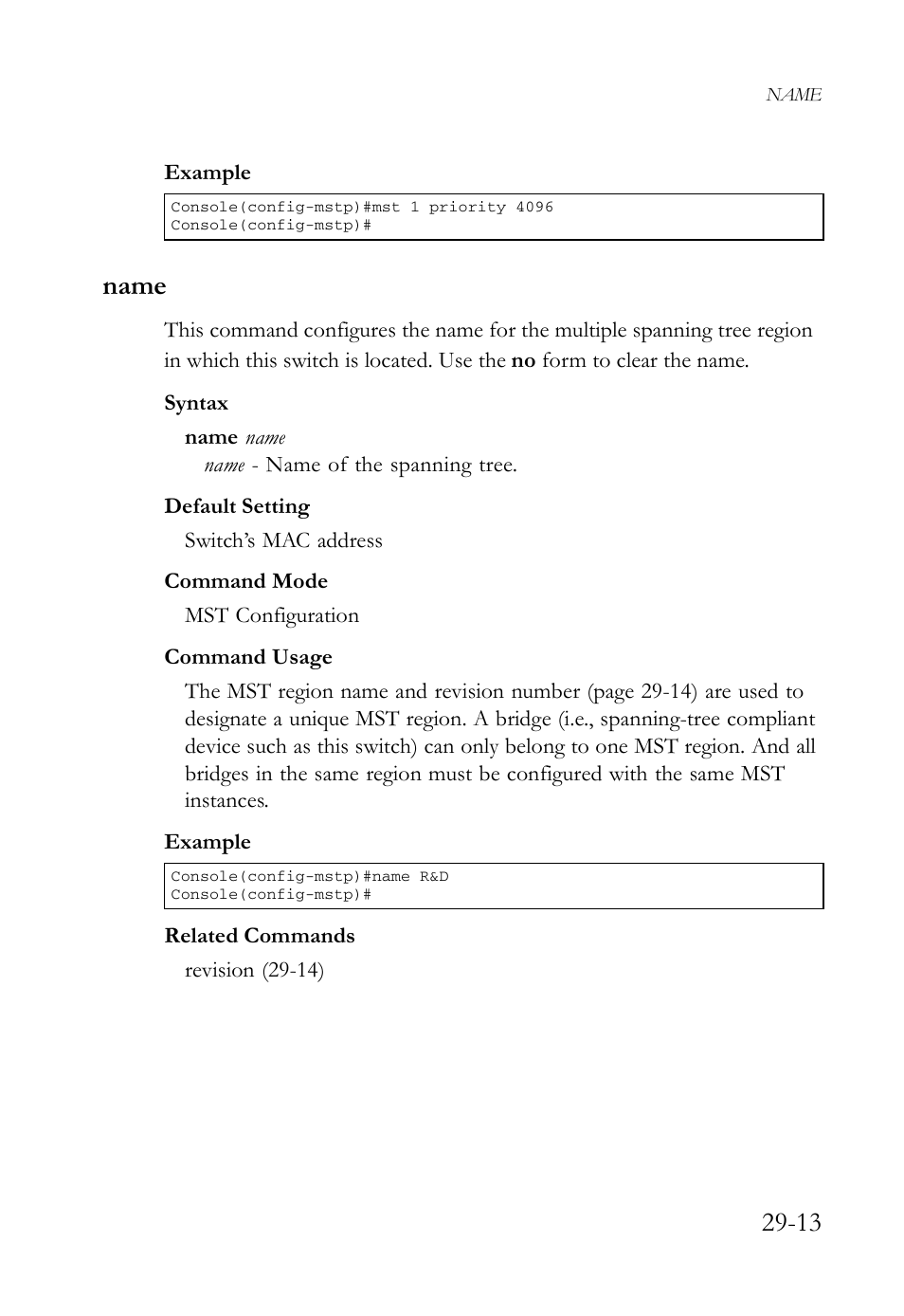 Name, Name -13, Name (29-13) | 13) w | SMC Networks SMC TigerAccess SMC7824M/FSW User Manual | Page 601 / 748