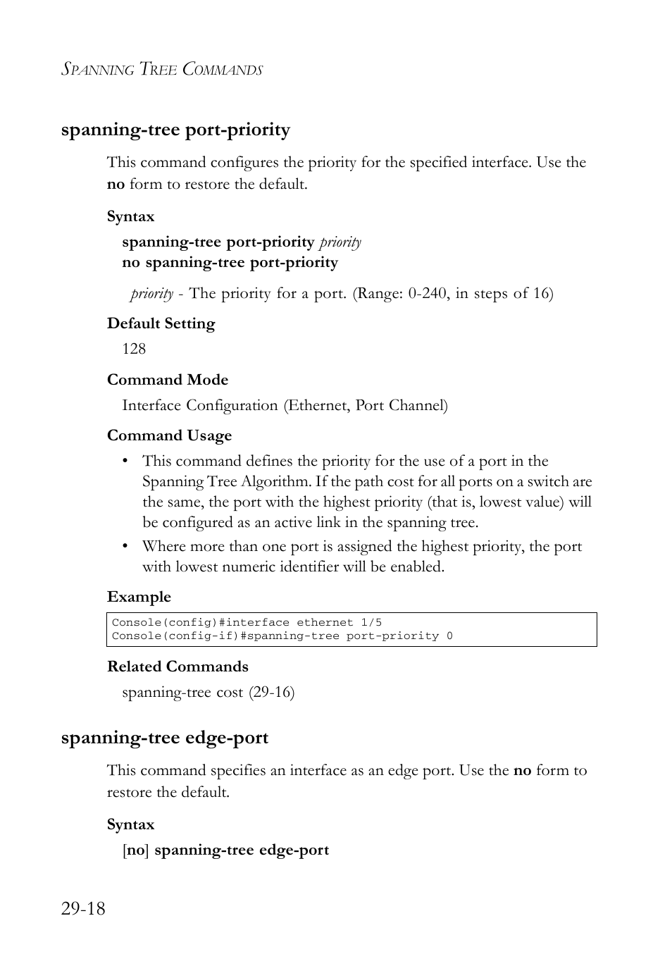Spanning-tree port-priority, Spanning-tree edge-port, 18 spanning-tree port-priority | SMC Networks SMC TigerAccess SMC7824M/FSW User Manual | Page 606 / 748