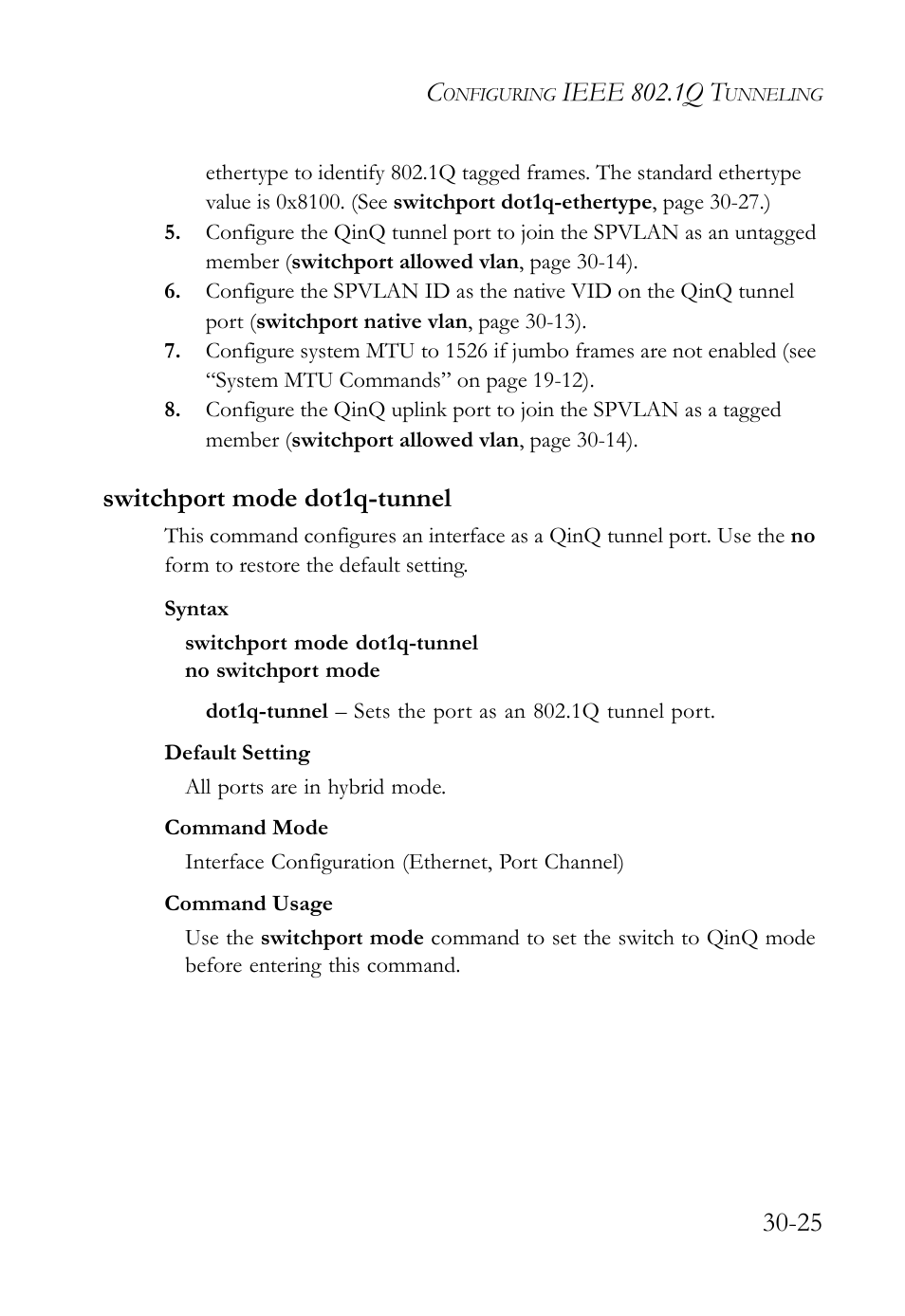 Switchport mode dot1q-tunnel, Switchport mode dot1q-tunnel -25, Ieee 802.1q t | SMC Networks SMC TigerAccess SMC7824M/FSW User Manual | Page 641 / 748
