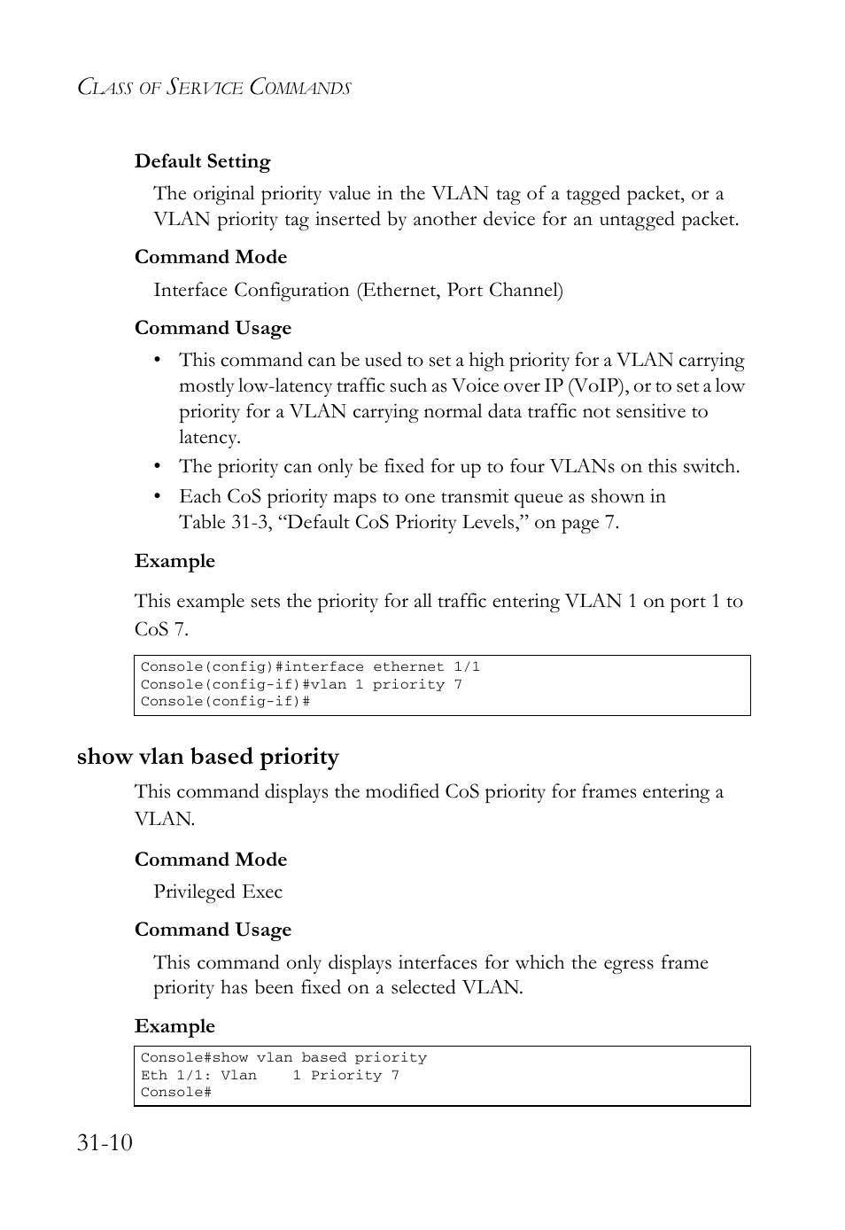 Show vlan based priority, Show vlan based priority -10 | SMC Networks SMC TigerAccess SMC7824M/FSW User Manual | Page 654 / 748