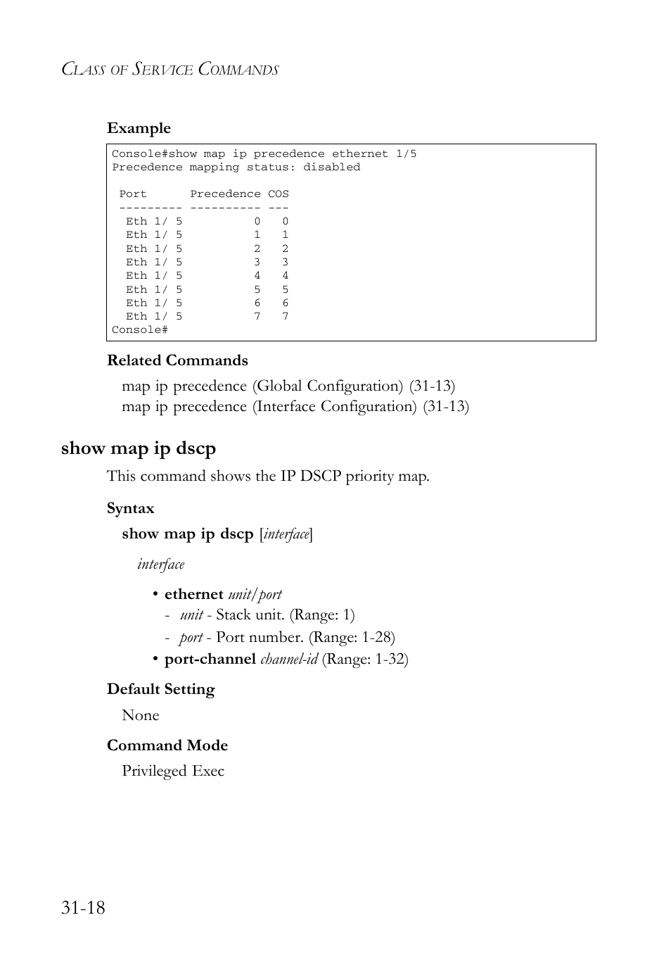 Show map ip dscp, Show map ip dscp -18 | SMC Networks SMC TigerAccess SMC7824M/FSW User Manual | Page 662 / 748