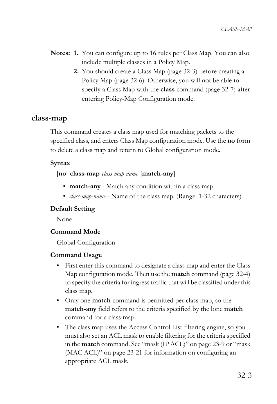 Class-map, Class-map -3 | SMC Networks SMC TigerAccess SMC7824M/FSW User Manual | Page 667 / 748