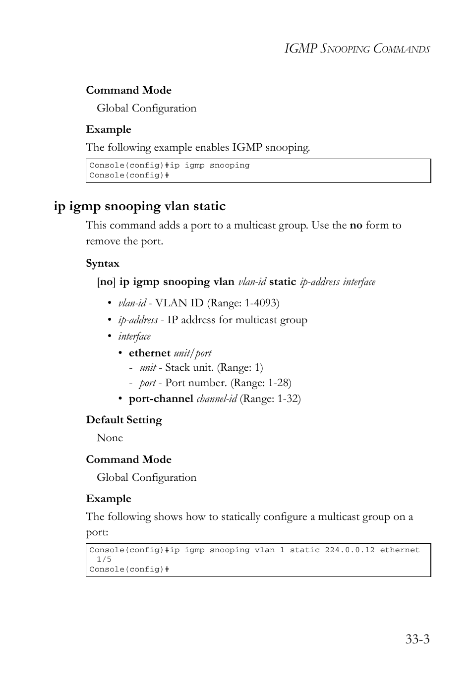 Ip igmp snooping vlan static, Ip igmp snooping vlan static -3, Igmp s | SMC Networks SMC TigerAccess SMC7824M/FSW User Manual | Page 681 / 748