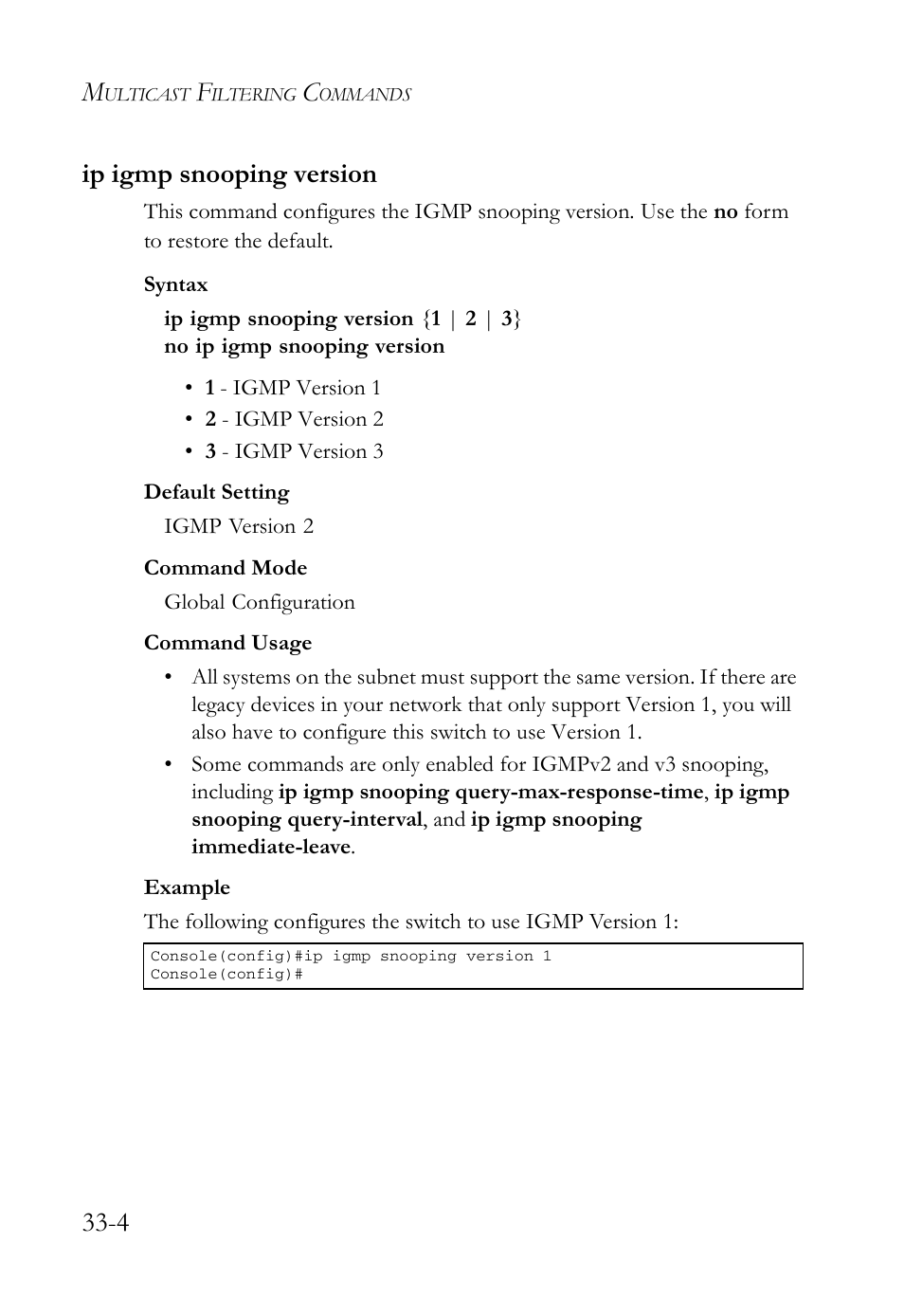 Ip igmp snooping version, Ip igmp snooping version -4, 4 ip igmp snooping version | SMC Networks SMC TigerAccess SMC7824M/FSW User Manual | Page 682 / 748