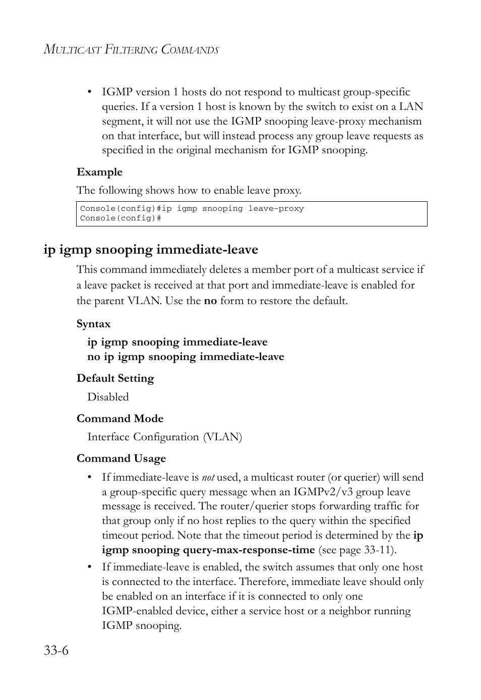 Ip igmp snooping immediate-leave, Ip igmp snooping immediate-leave -6 | SMC Networks SMC TigerAccess SMC7824M/FSW User Manual | Page 684 / 748