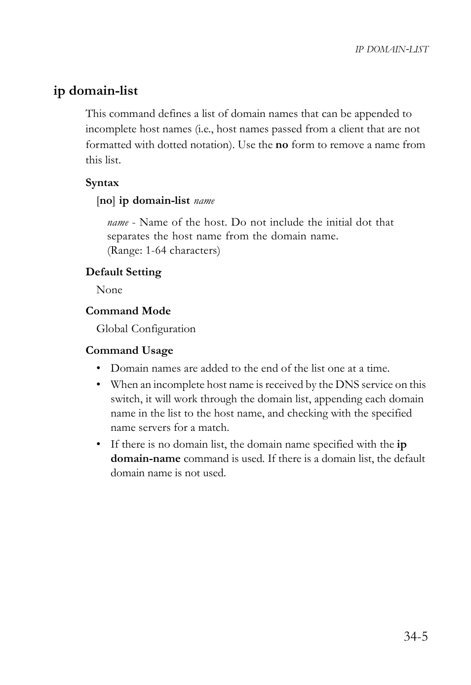 Ip domain-list, Ip domain-list -5, 5 ip domain-list | SMC Networks SMC TigerAccess SMC7824M/FSW User Manual | Page 705 / 748